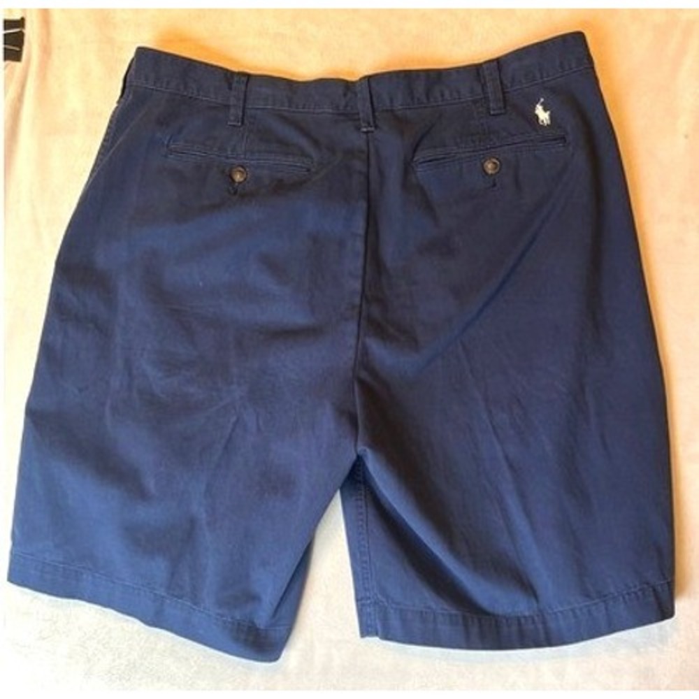 Polo Ralph Lauren Mens Relaxed Fit Chino Shorts Navy Blue Size 38 Cotton Twill - Picture 2 of 4